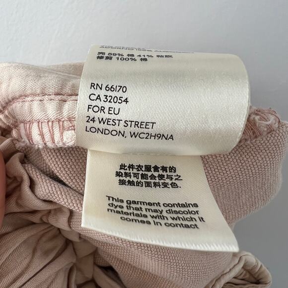 Free People Beige Paperbag High Waist Drawstring Cropped Pants Casual Relaxed S - Picture 8 of 8